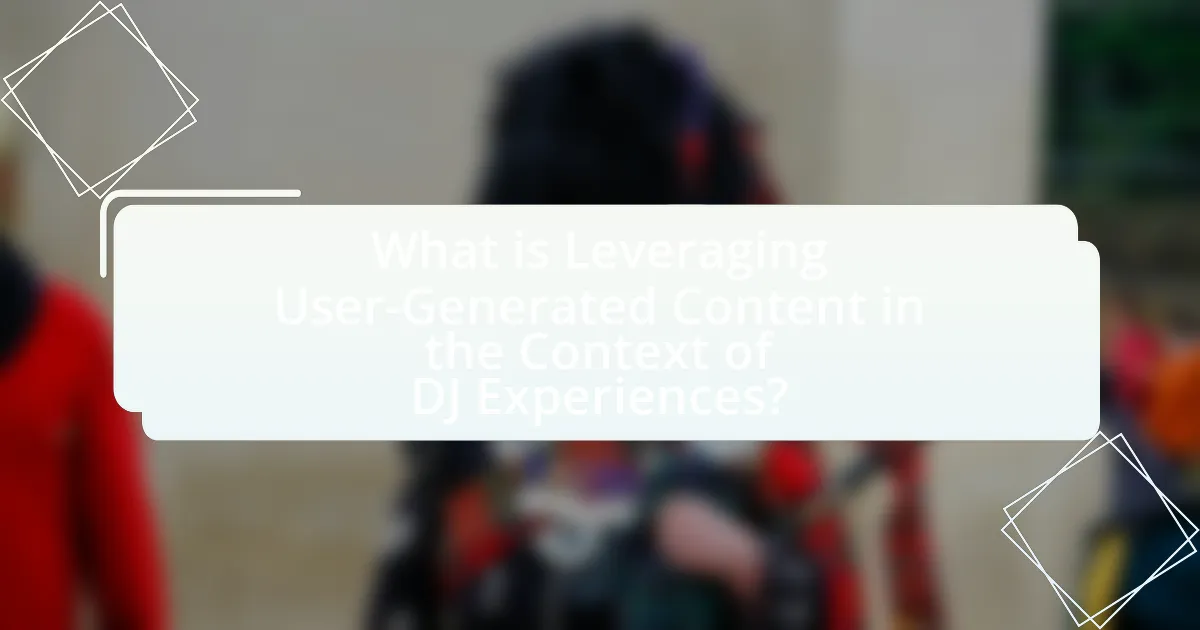 What is Leveraging User-Generated Content in the Context of DJ Experiences?